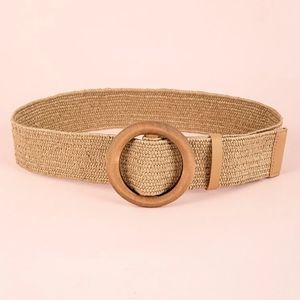 Round Buckle Braided Belt